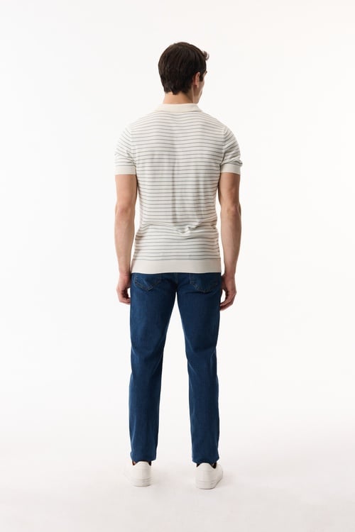  ÇİZGİLİ POLO YAKA KISA KOLLU TRİKO KAZAK