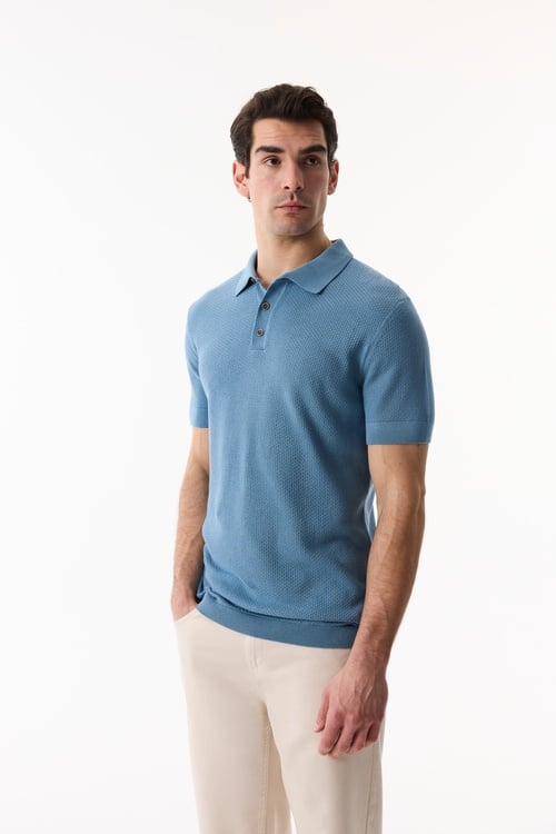  POLO YAKA DOKULU KISA KOLLU TRİKO KAZAK