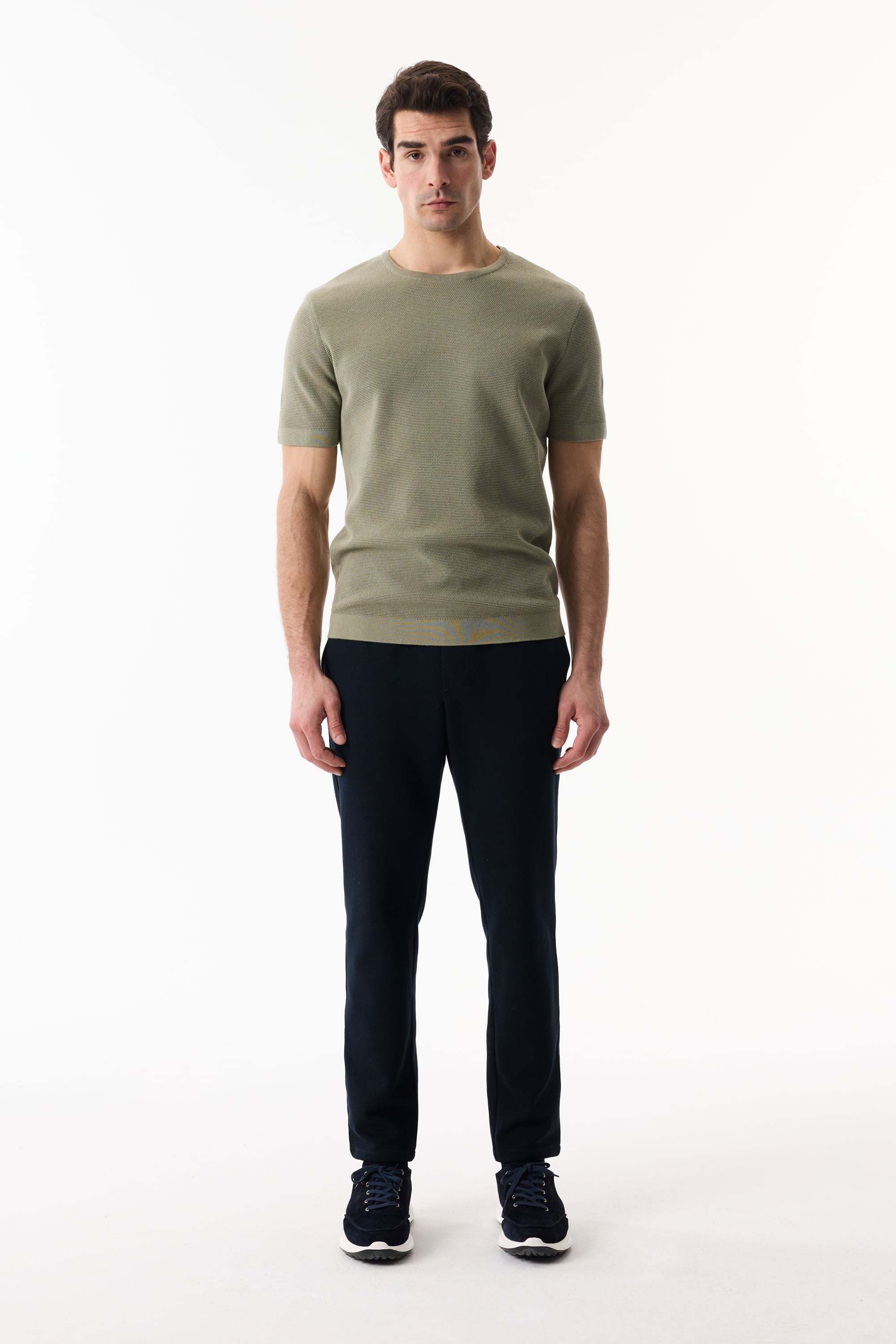 BİSİKLET YAKA KISA KOLLU KAZAK