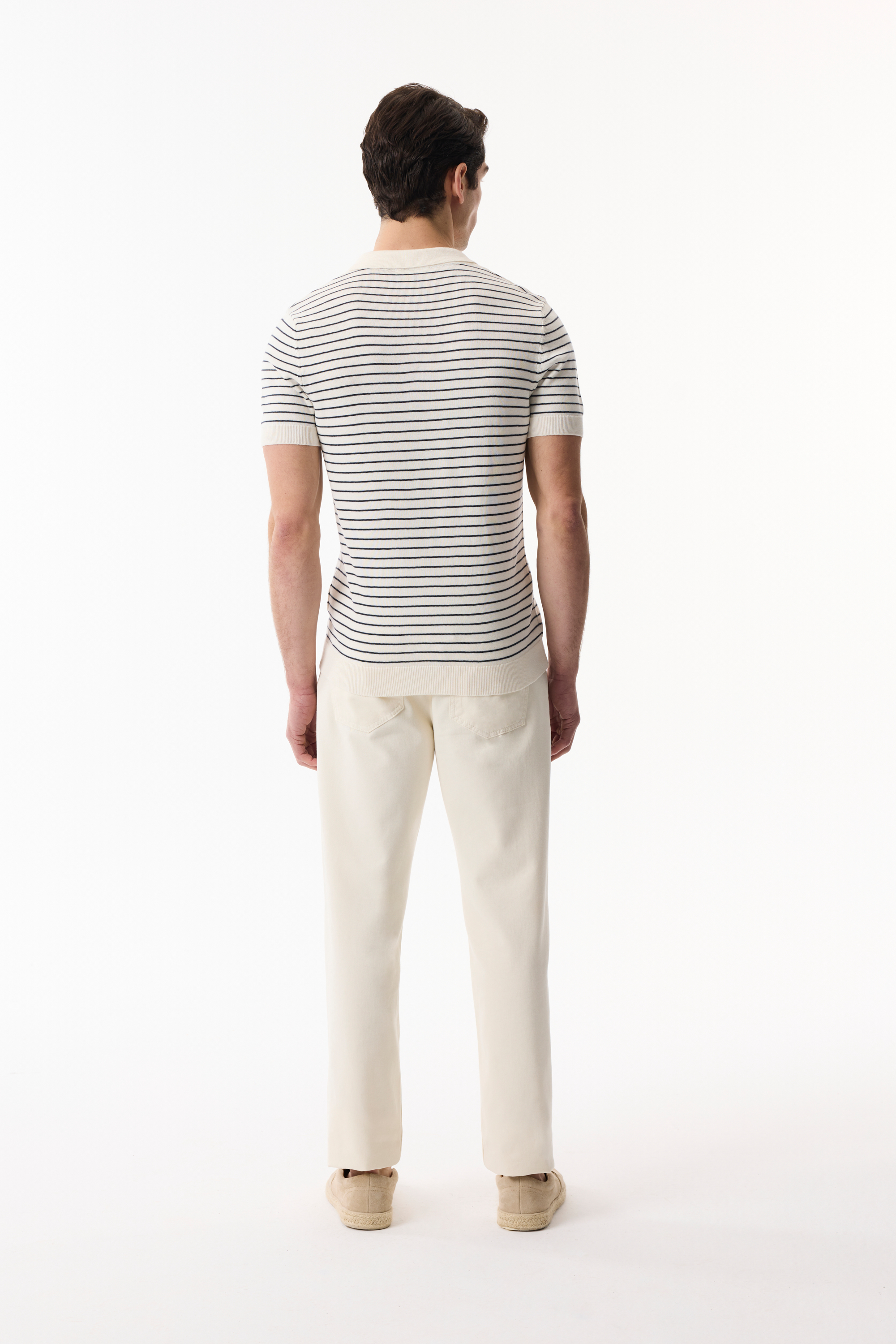 ÇİZGİLİ POLO YAKA KISA KOLLU TRİKO KAZAK