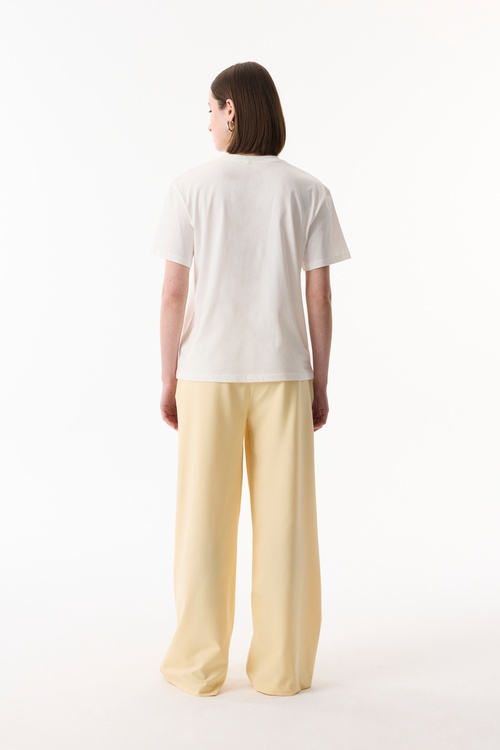 BASKILI BİSİKLET YAKA KISA KOLLU T-SHIRT