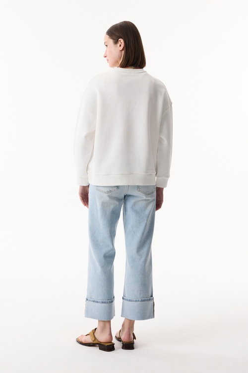  BASKILI BİSİKLET YAKA SWEATSHIRT