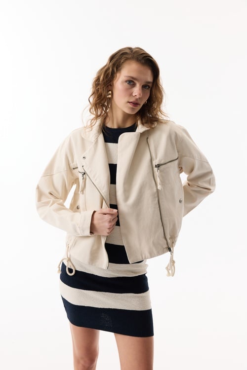  ÇİZGİLİ KOLSUZ TRİKO MİNİ ELBİSE