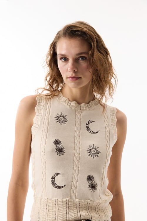  BİSİKLET YAKA NAKIŞLI SÜVETER