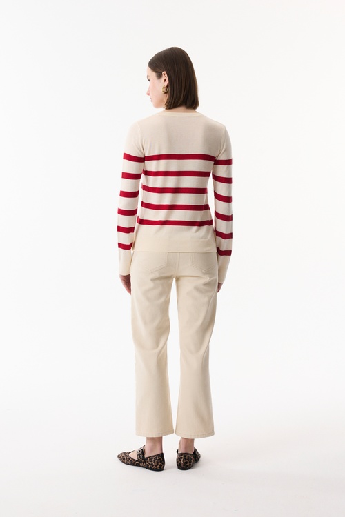  ÇİZGİLİ BİSİKLET YAKA TRİKO KAZAK