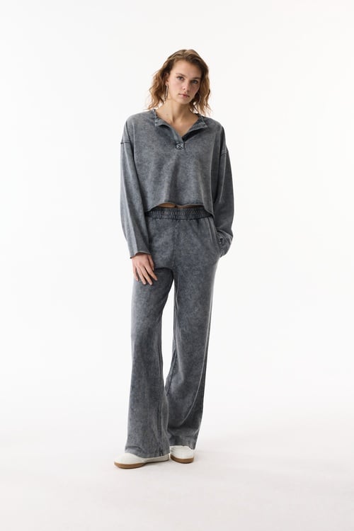 WIDE LEG BELİ LASTİKLİ EŞOFMAN ALTI