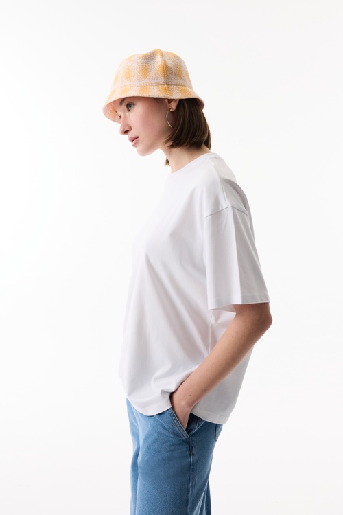  BİSİKLET YAKA OVERSIZE KISA KOLLU T-SHIRT