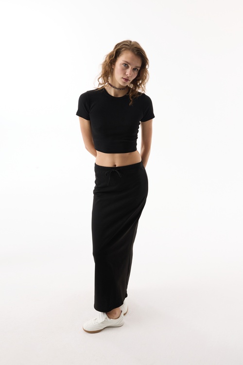  BİSİKLET YAKA CROP T-SHIRT