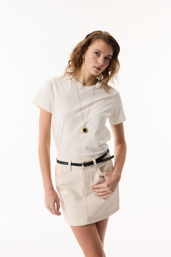 BİSİKLET YAKA KISA KOLLU T-SHIRT