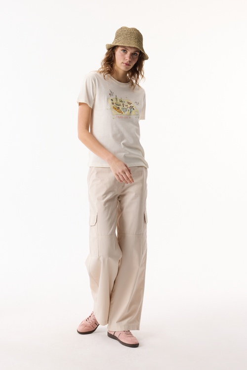  BASKILI BİSİKLET YAKA KISA KOLLU T-SHIRT