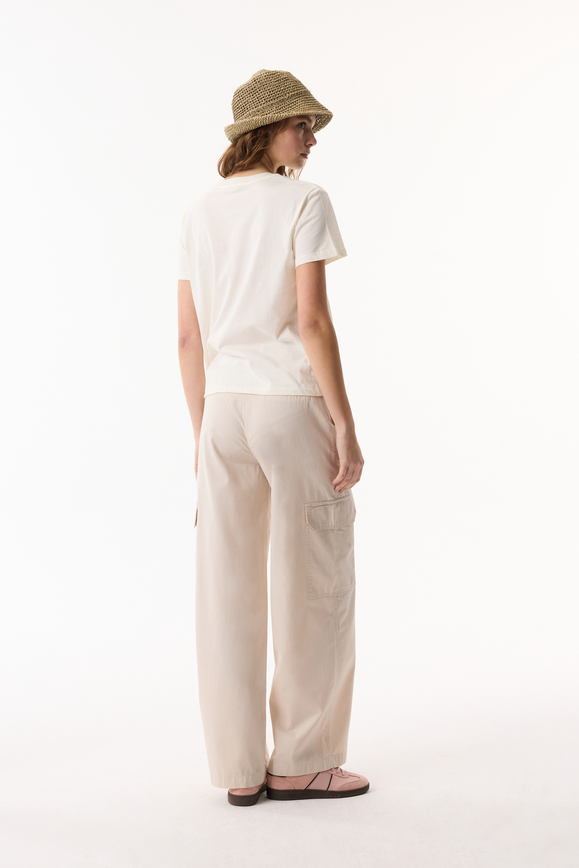 BASKILI BİSİKLET YAKA KISA KOLLU T-SHIRT