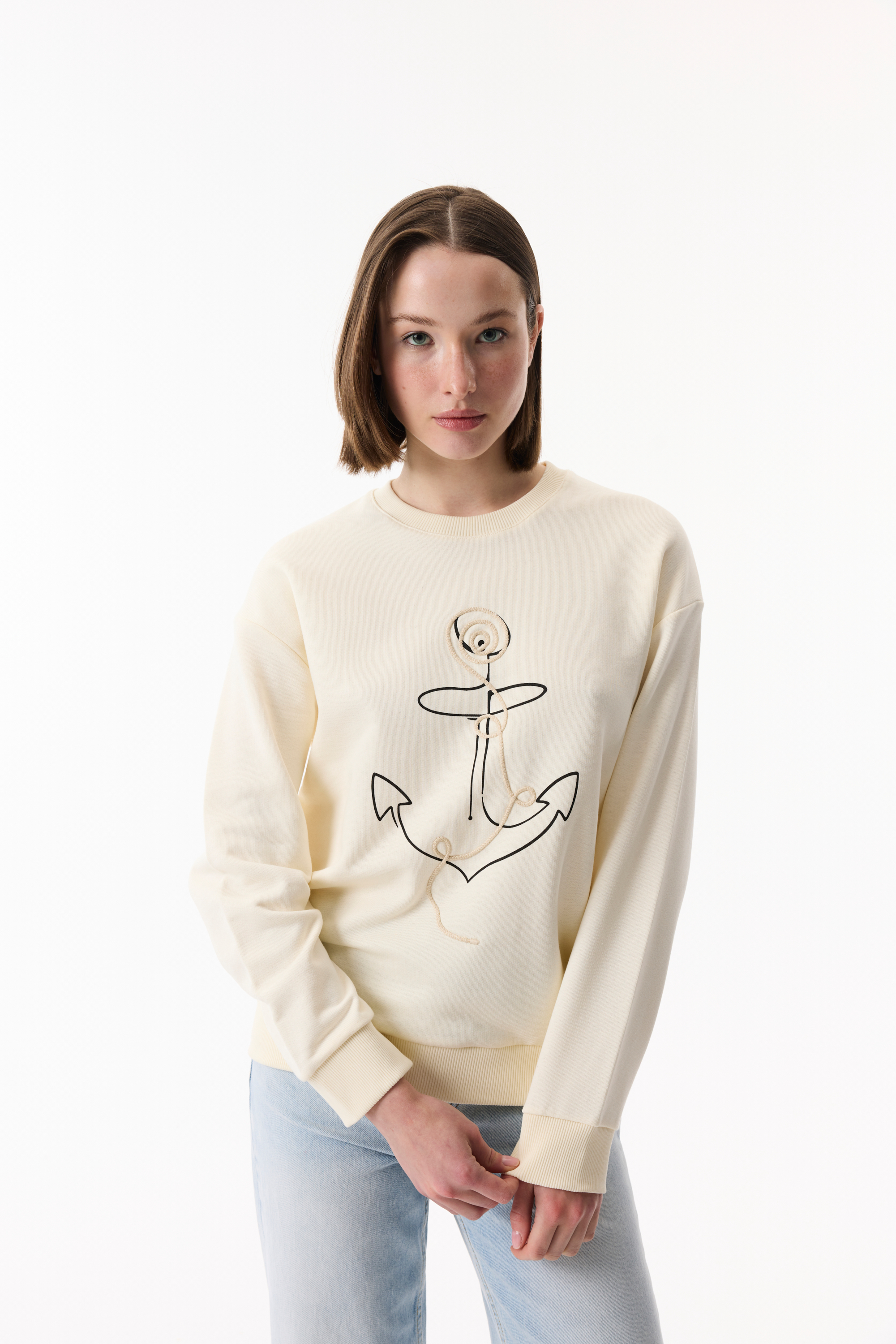 LOOSE FIT NAKIŞLI SWEATSHIRT