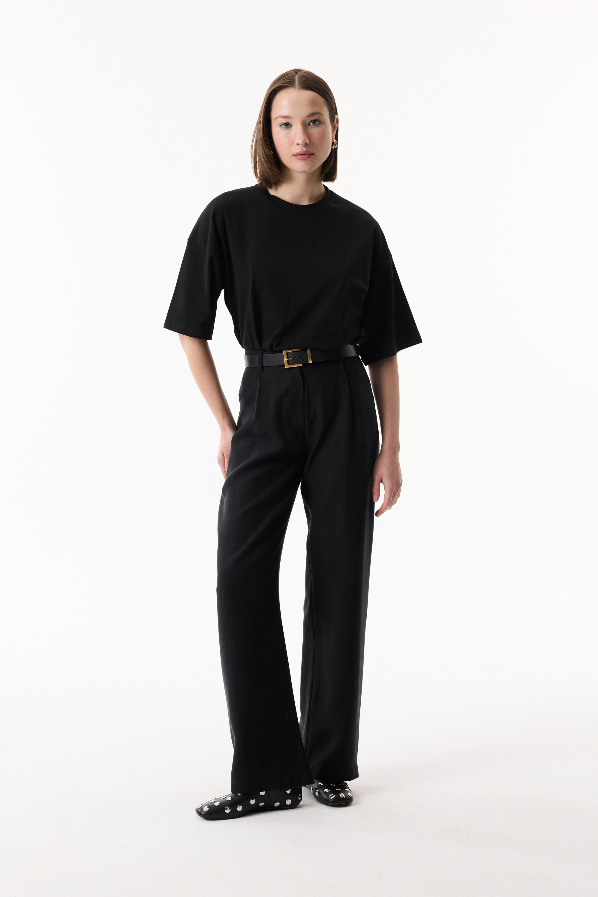 BİSİKLET YAKA LOOSE FIT T-SHIRT