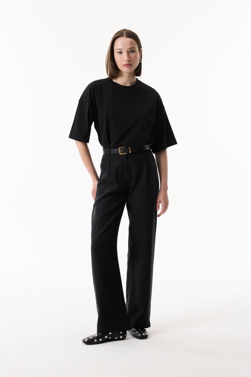  BİSİKLET YAKA LOOSE FIT T-SHIRT