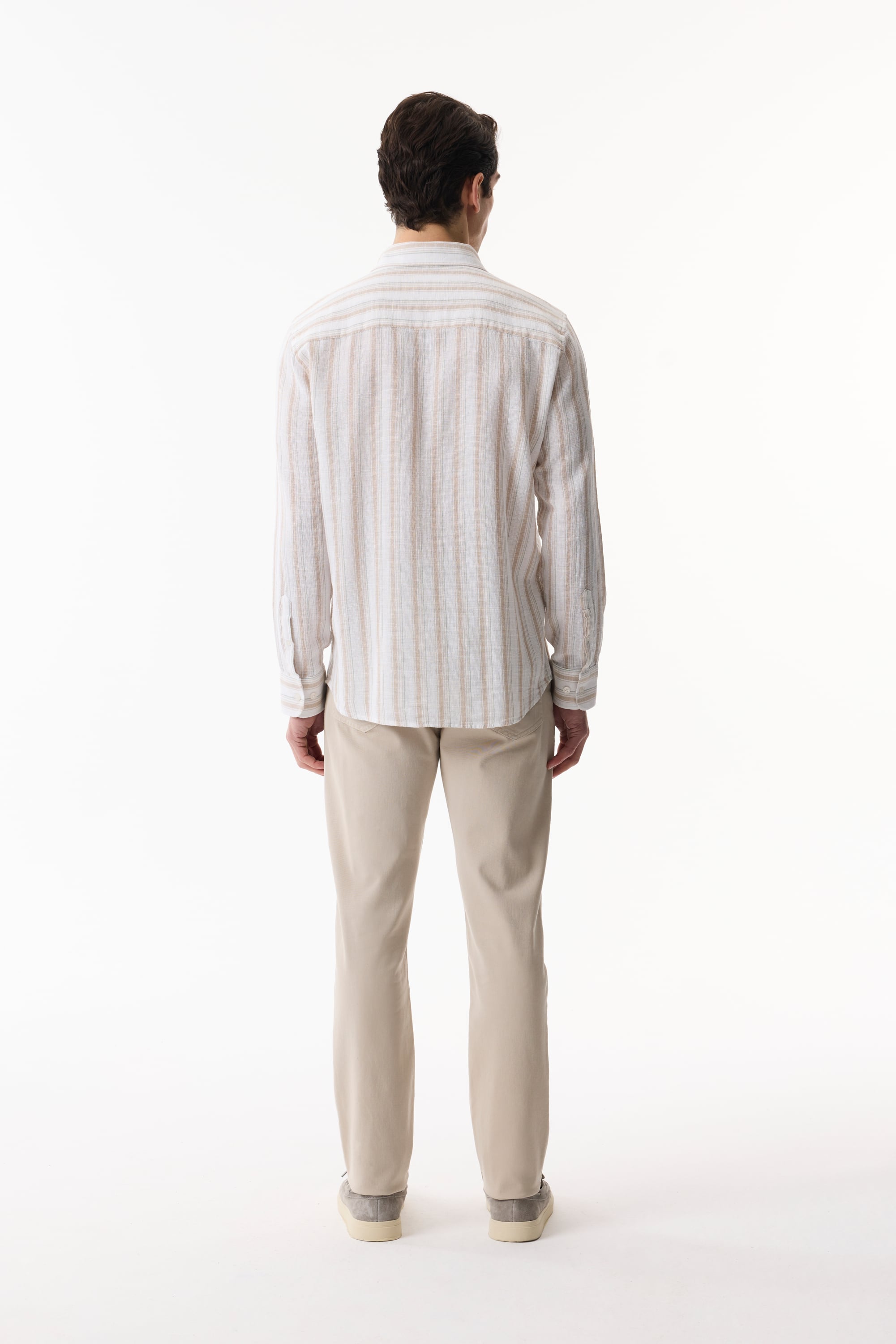 DOKULU ÇİZGİLİ REGULAR FIT GÖMLEK