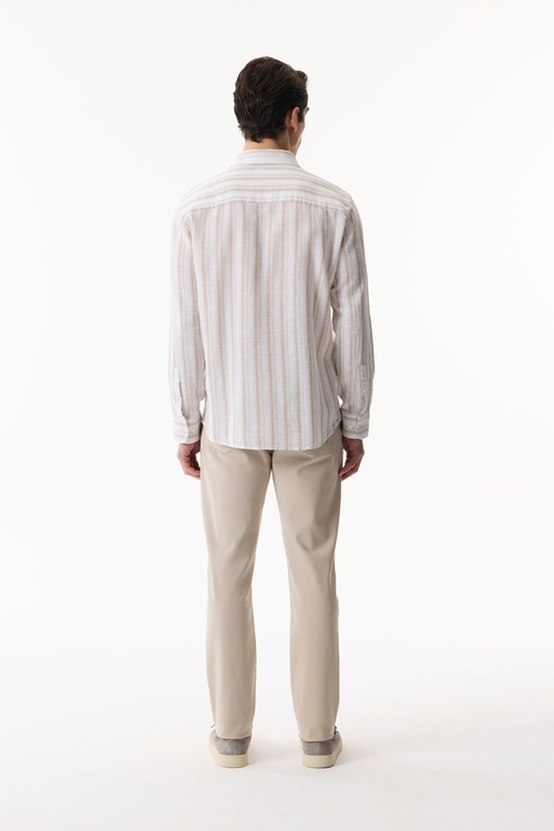  DOKULU ÇİZGİLİ REGULAR FIT GÖMLEK