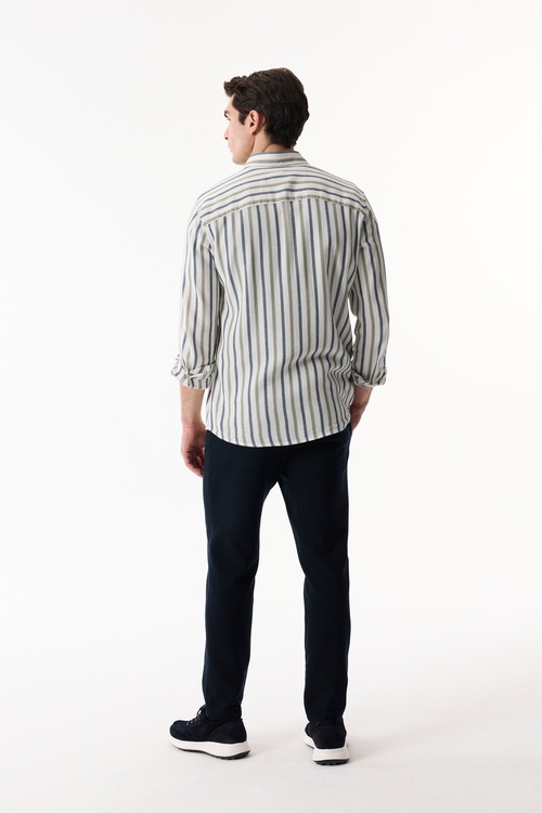  REGULAR FIT ÇİZGİLİ UZUN KOLLU GÖMLEK