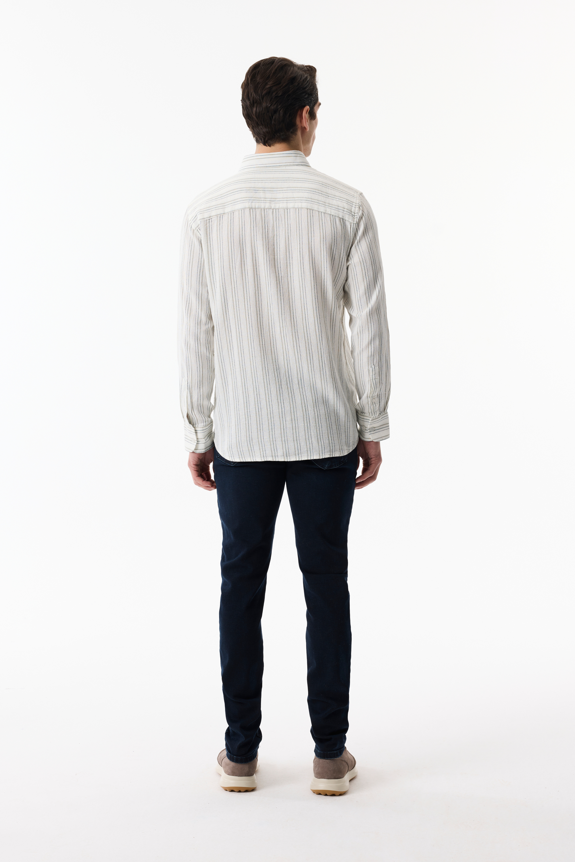 REGULAR FIT ÇİZGİLİ UZUN KOLLU GÖMLEK
