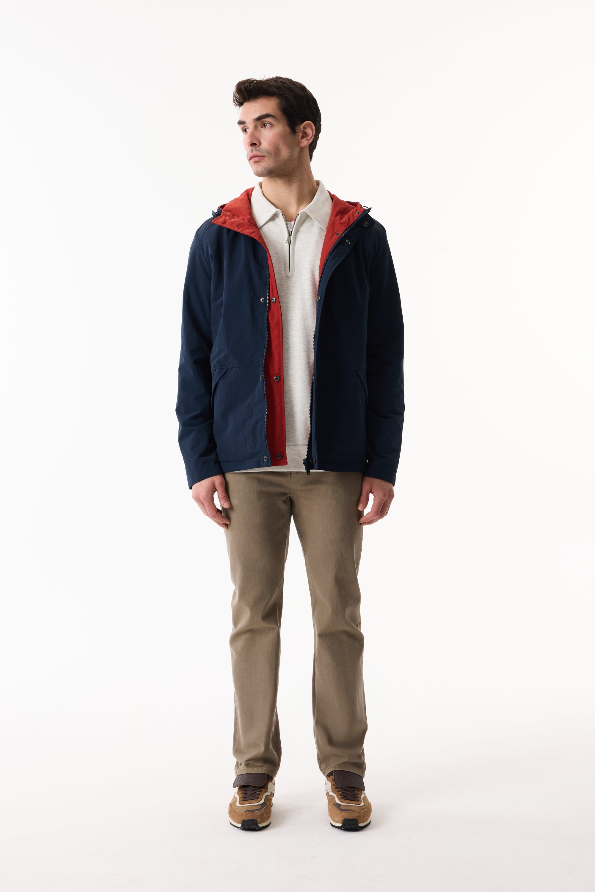 KAPÜŞONLU ÇİFT TARAFLI YAĞMURLUK