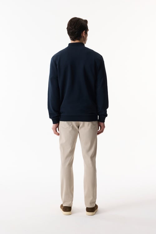  FERMUARLI DİK YAKA SWEATSHIRT