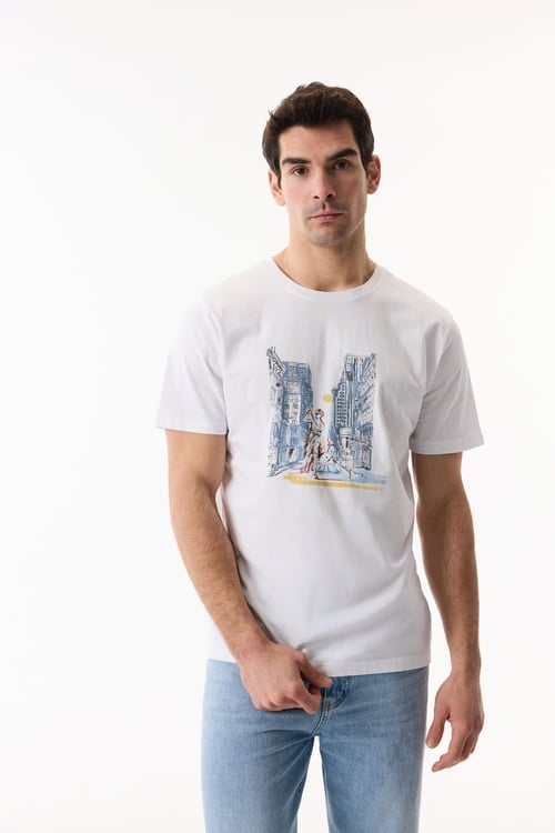  MİTOLOJİK BASKILI BİSİKLET YAKA T-SHIRT