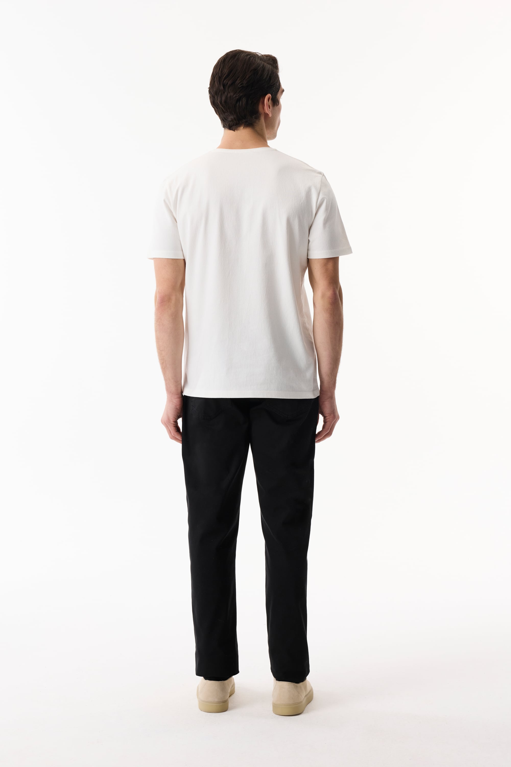 V YAKA KISA KOLLU T-SHIRT