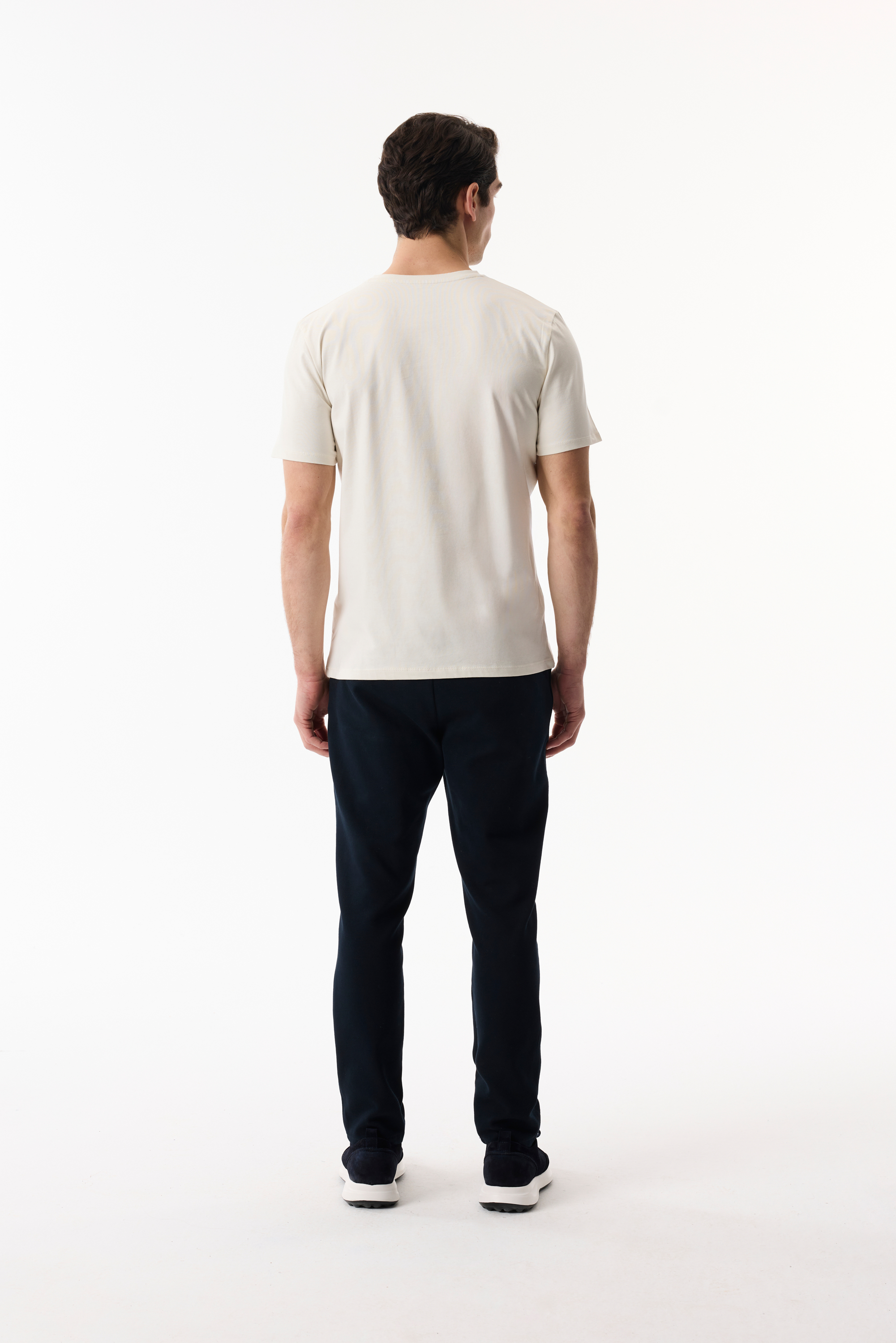 BASKILI BİSİKLET YAKA KISA KOLLU T-SHIRT