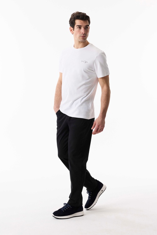  BASKILI BİSİKLET YAKA KISA KOLLU T-SHIRT