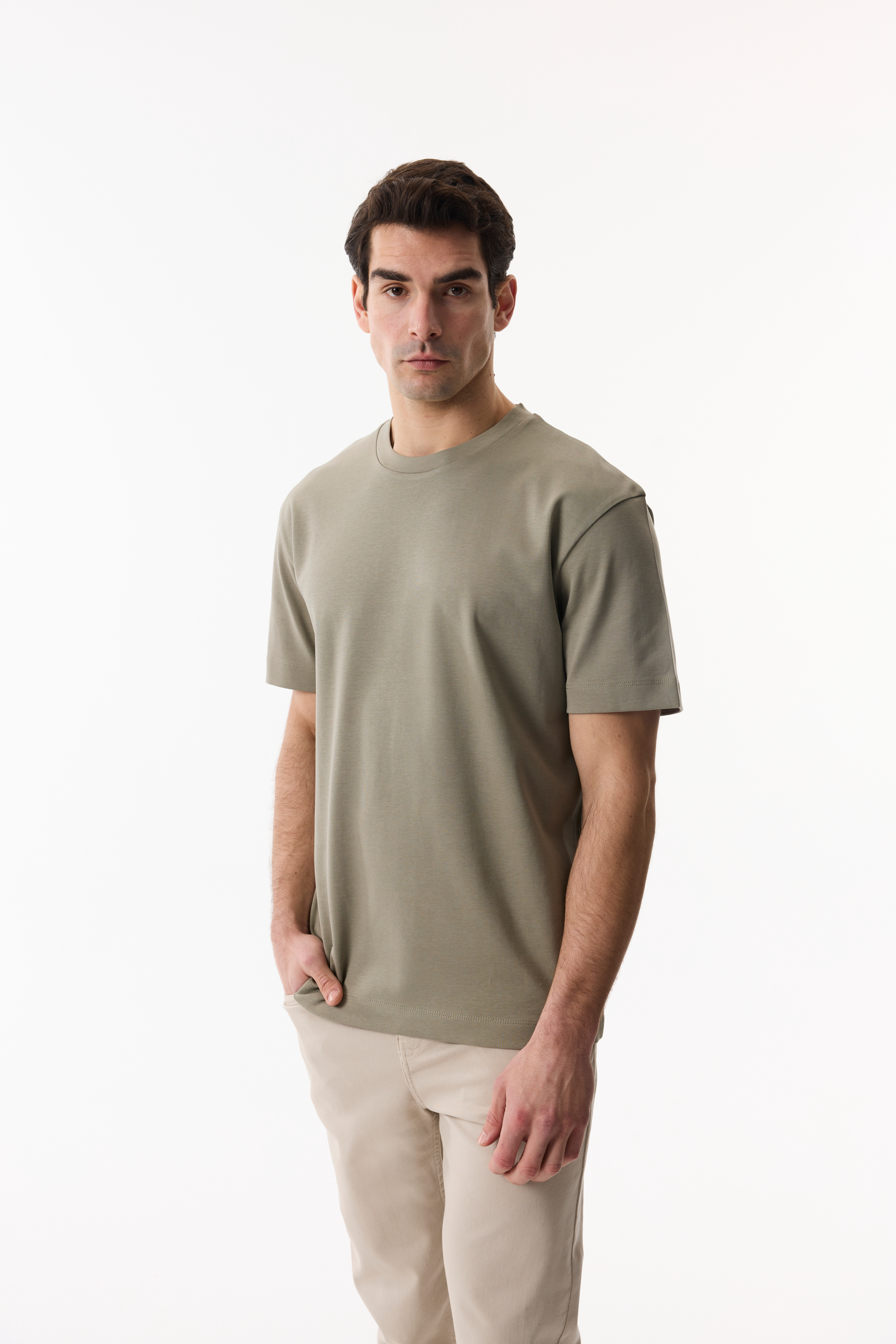 COMFORT FIT BİSİKLET YAKA KISA KOLLU T-SHIRT