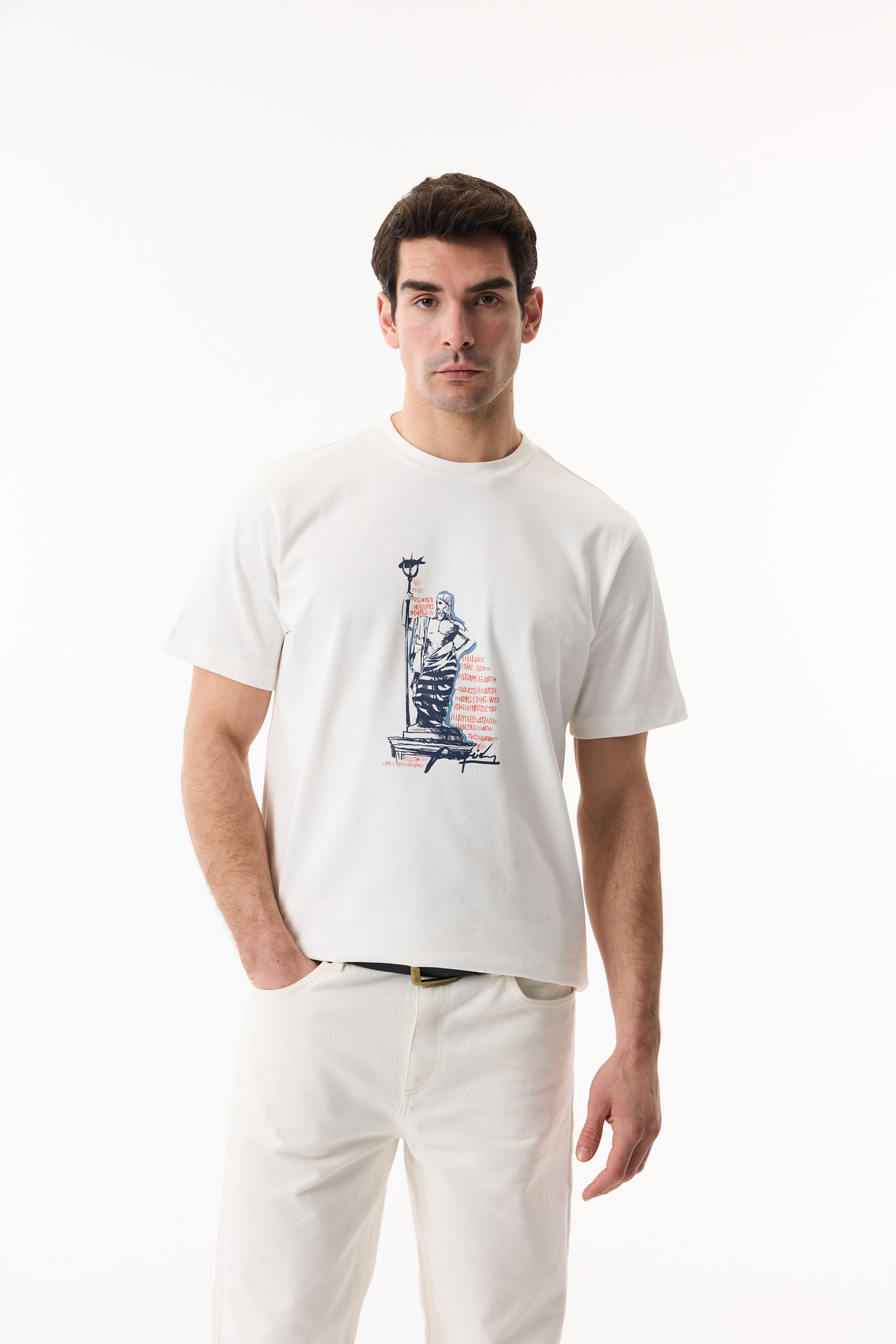 MİTOLOJİK BASKILI RELAX FIT KISA KOLLU T-SHIRT