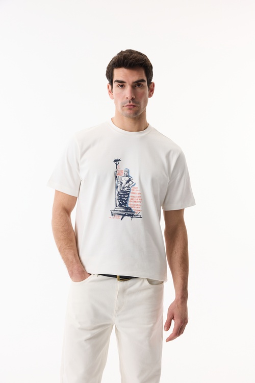  MİTOLOJİK BASKILI RELAX FIT KISA KOLLU T-SHIRT