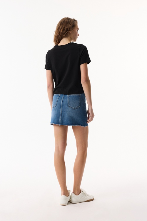  DİKİŞ DETAYLI MİNİ JEAN ETEK