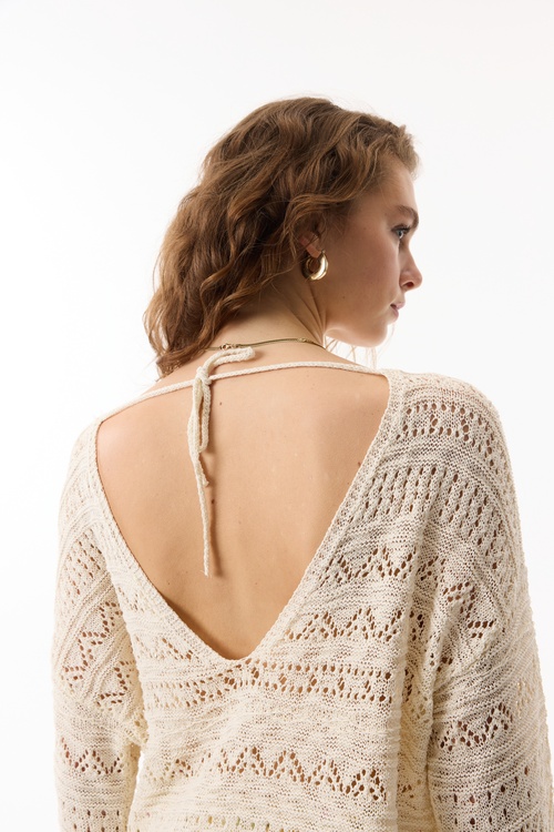  AJURLU AÇIK YAKA KAZAK