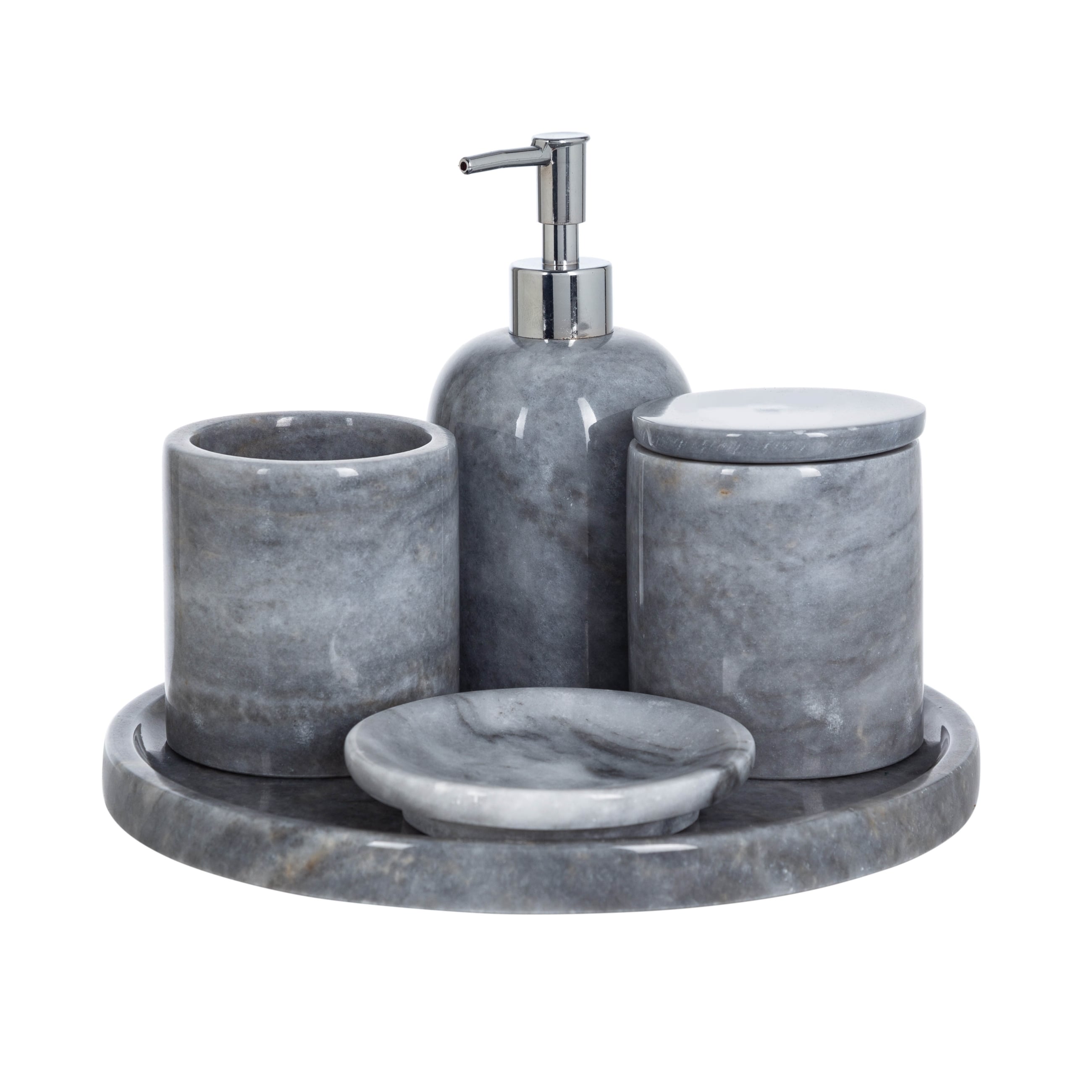 MARBLE GRİ 5'Lİ BANYO SETİ