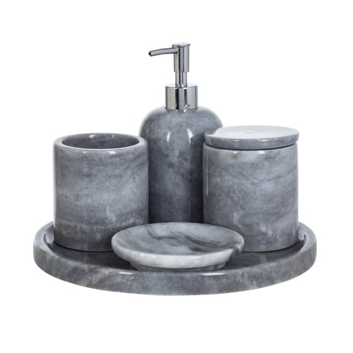  MARBLE GRİ 5'Lİ BANYO SETİ