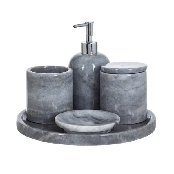 Mudo Home  Marble Gri 5’Li Banyo Seti