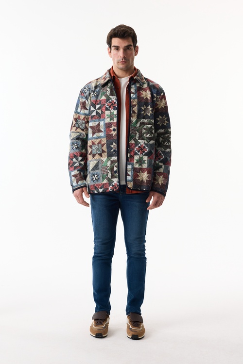  KAPİTONELİ DESENLİ CASUAL CEKET