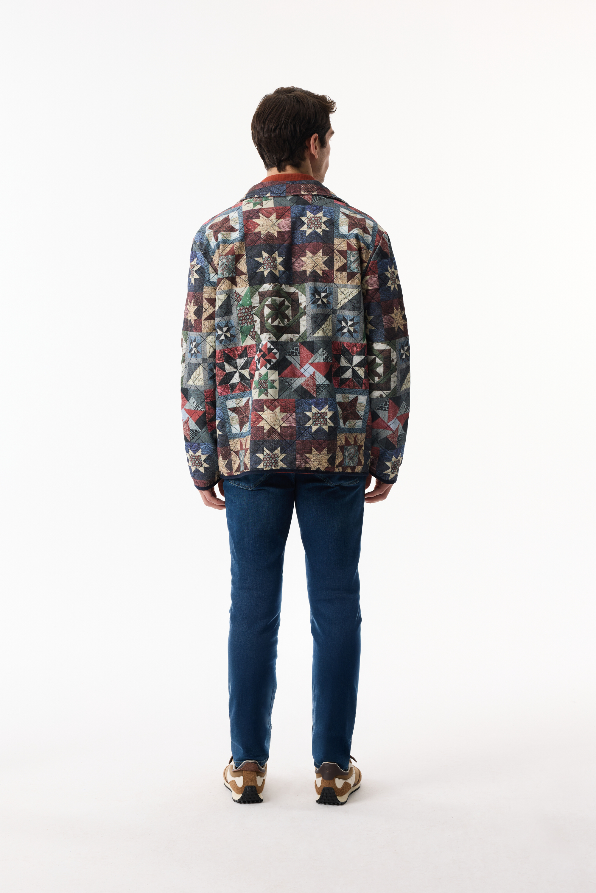 KAPİTONELİ DESENLİ CASUAL CEKET