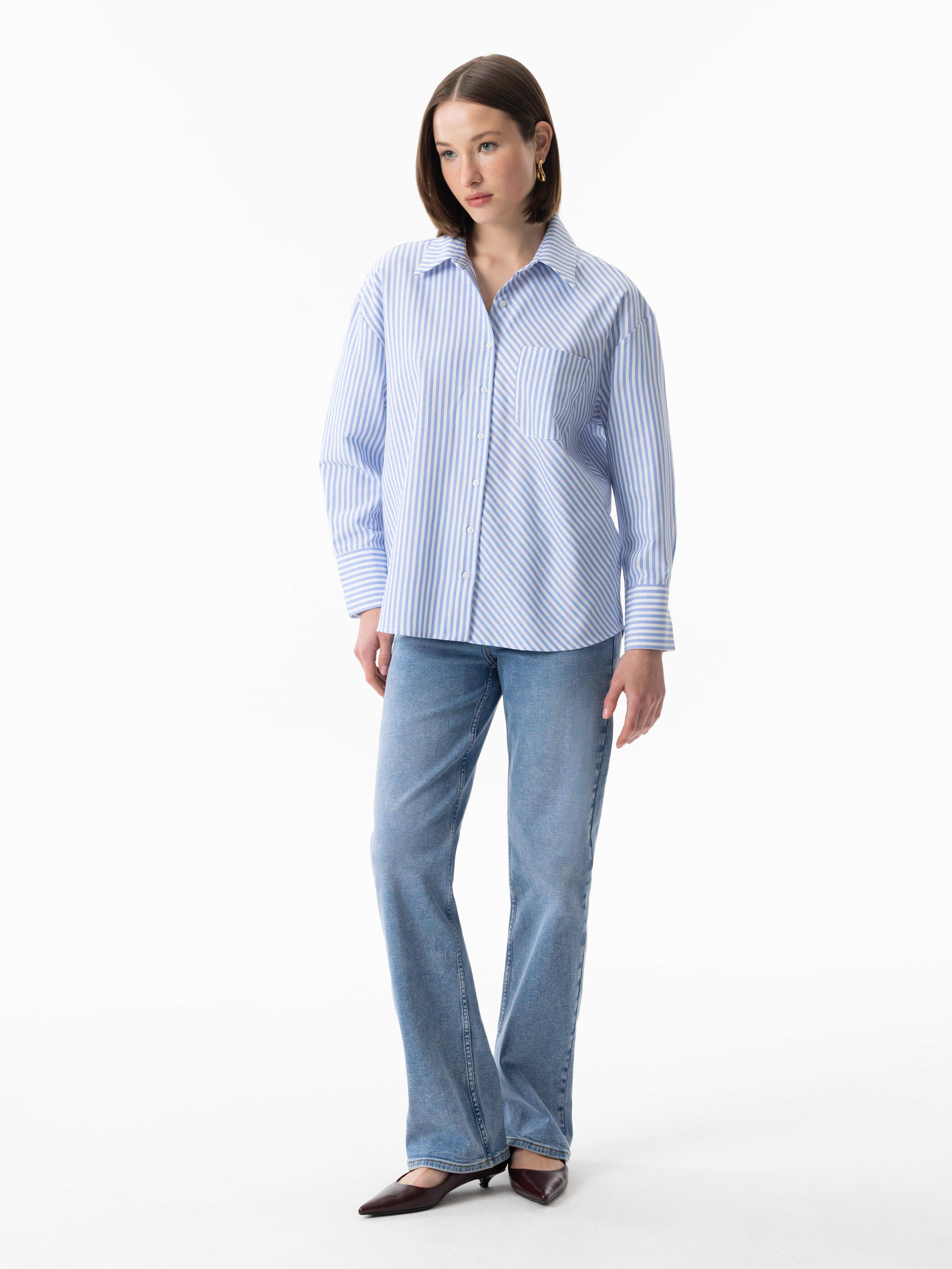 ÇİZGİLİ UZUN KOLLU GÖMLEK