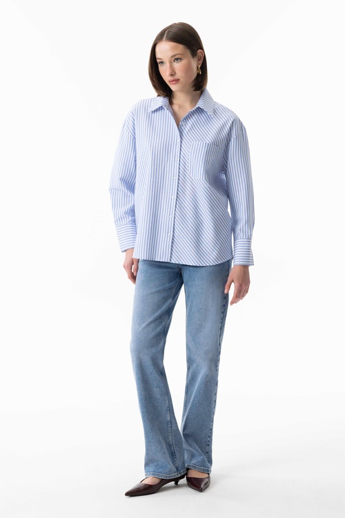  ÇİZGİLİ UZUN KOLLU GÖMLEK