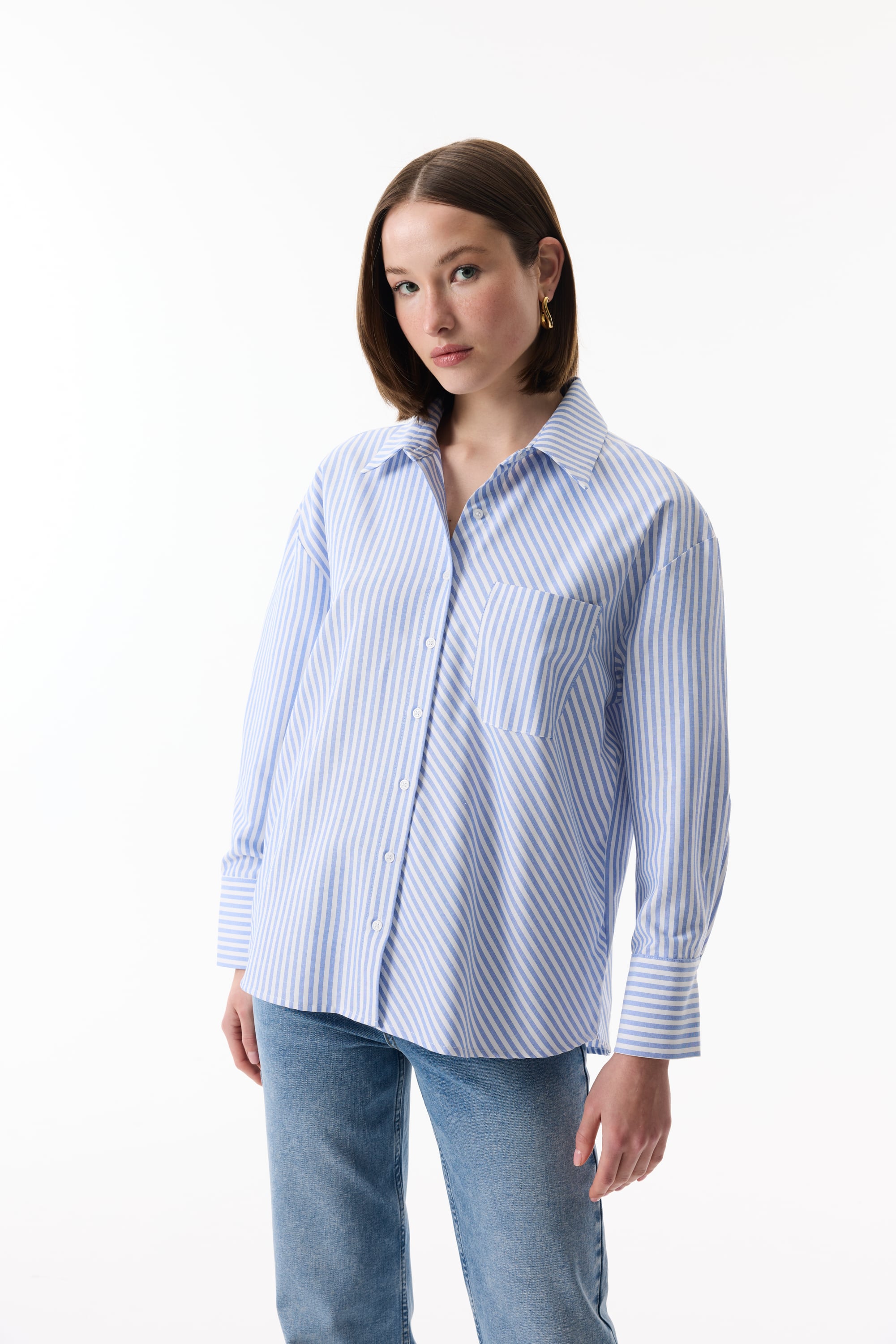 ÇİZGİLİ UZUN KOLLU GÖMLEK