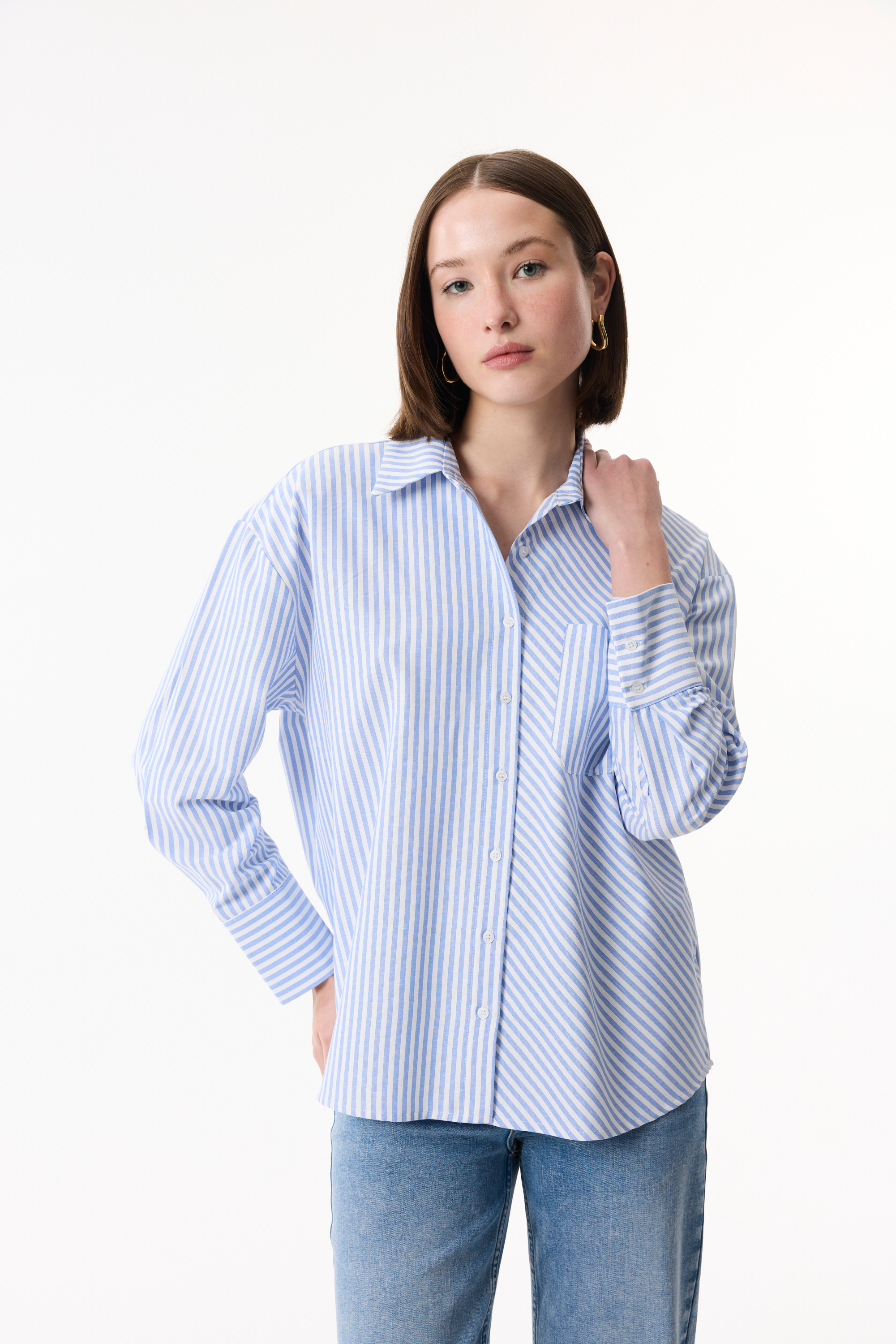 ÇİZGİLİ UZUN KOLLU GÖMLEK