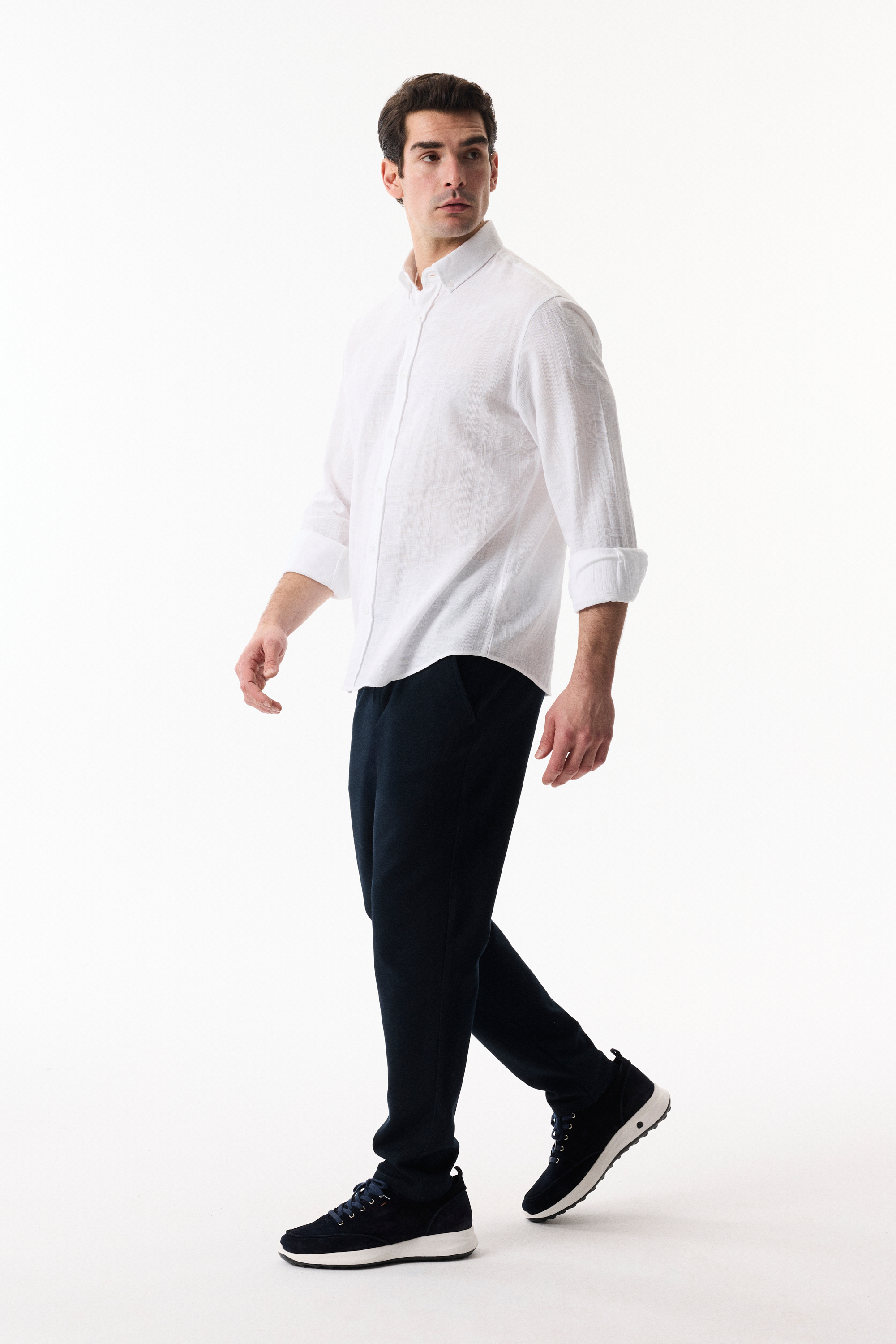 REGULAR FIT EKOSE DESENLİ UZUN KOLLU GÖMLEK