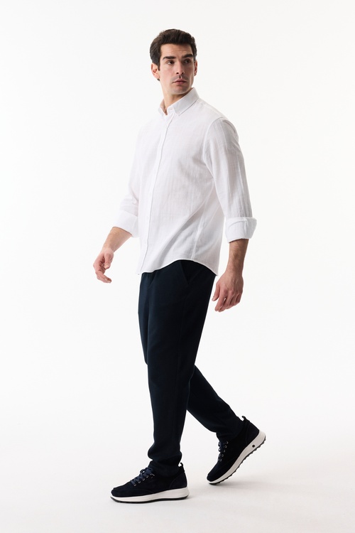  REGULAR FIT EKOSE DESENLİ UZUN KOLLU GÖMLEK