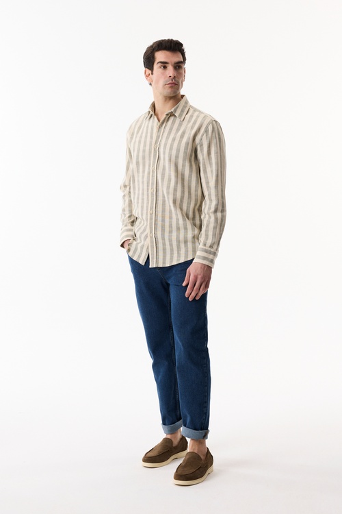  REGULAR FIT ÇİZGİLİ UZUN KOLLU GÖMLEK