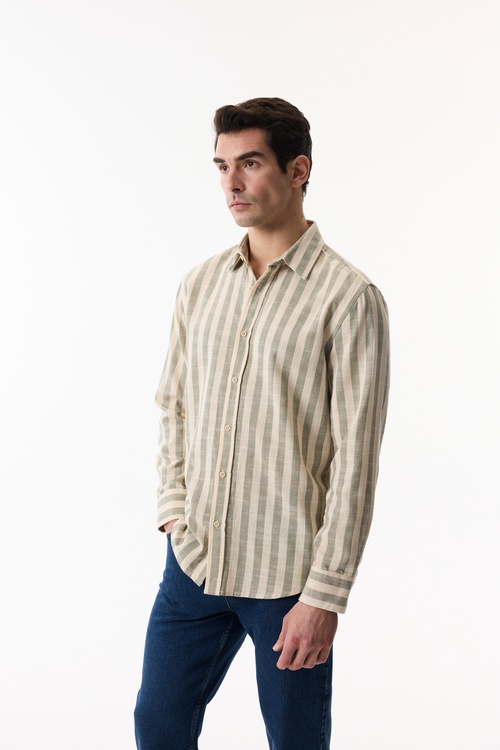  REGULAR FIT ÇİZGİLİ UZUN KOLLU GÖMLEK