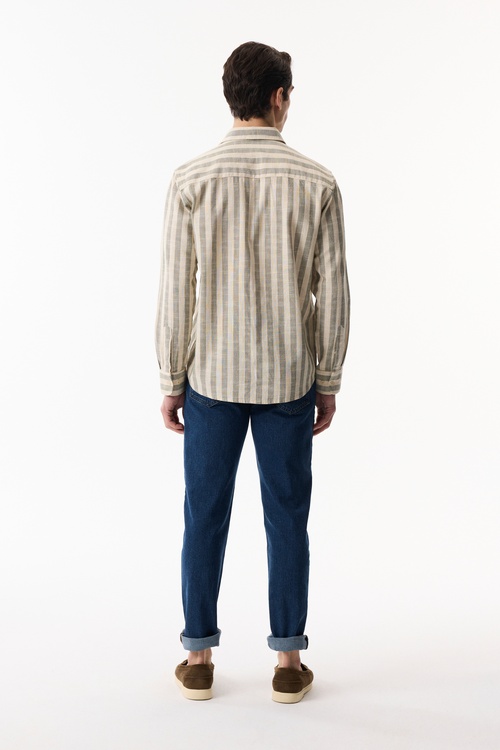  REGULAR FIT ÇİZGİLİ UZUN KOLLU GÖMLEK