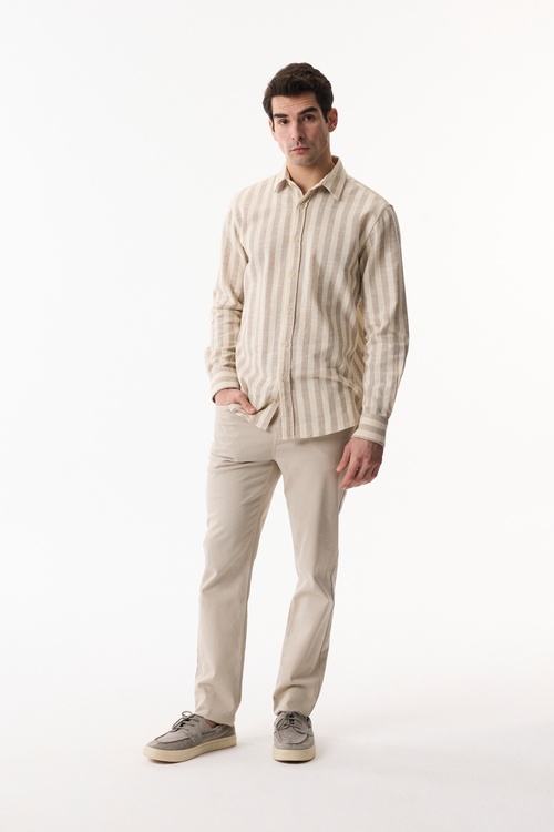  REGULAR FIT ÇİZGİLİ UZUN KOLLU GÖMLEK