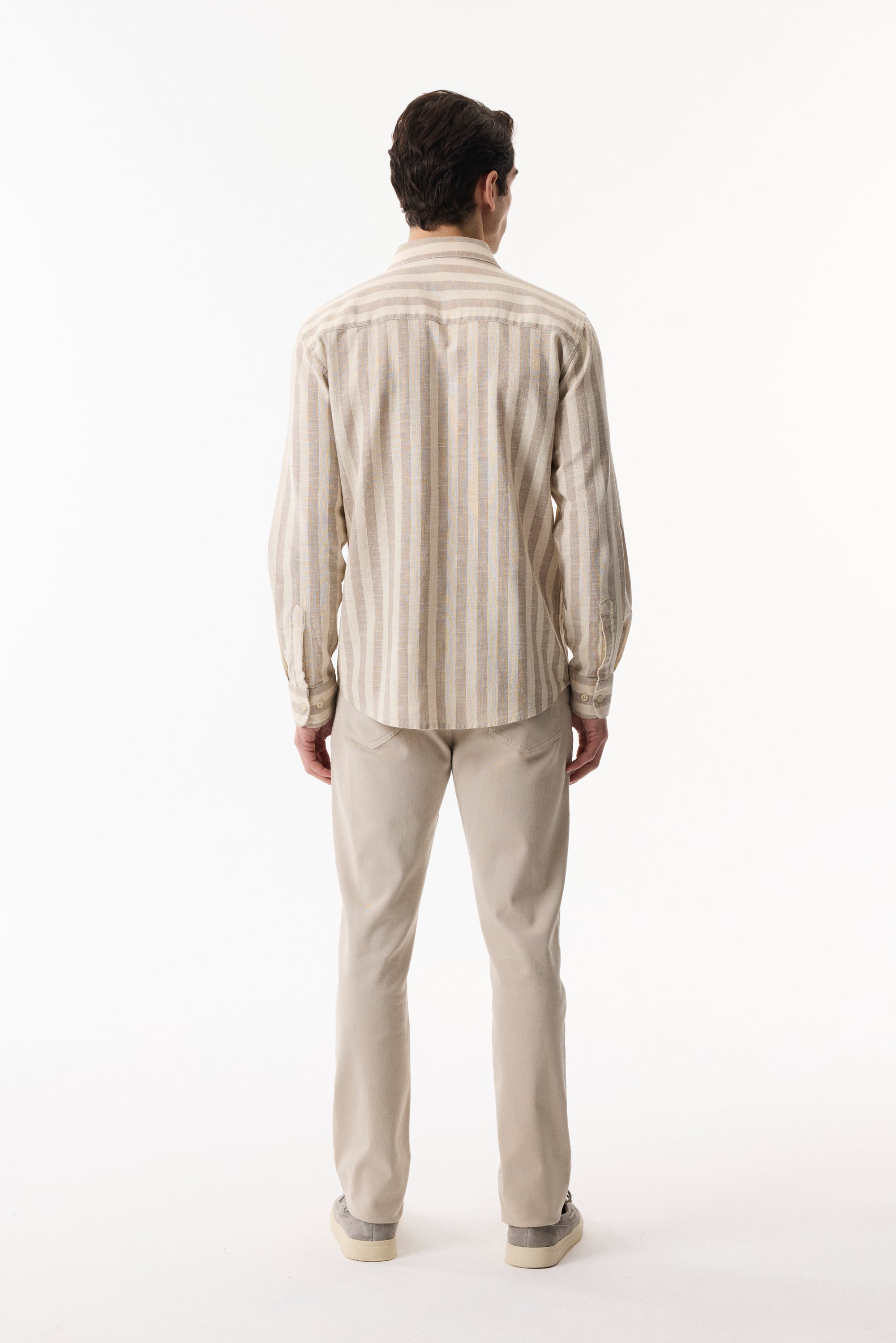 REGULAR FIT ÇİZGİLİ UZUN KOLLU GÖMLEK