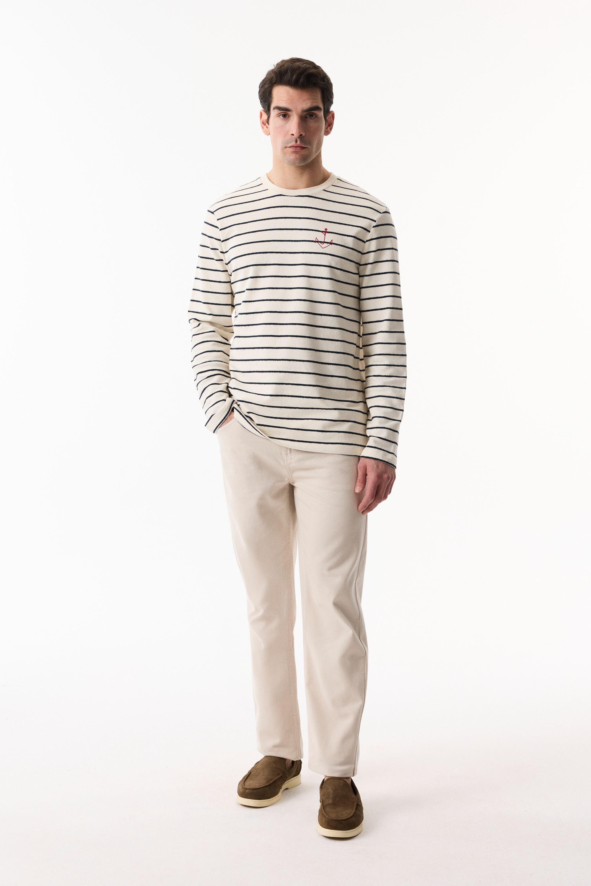 ÇİZGİLİ NAKIŞLI SWEATSHIRT